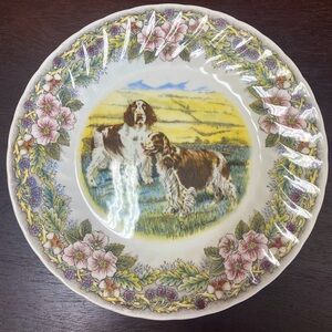 Vintage Hunting Dogs Plate Churchill England signed